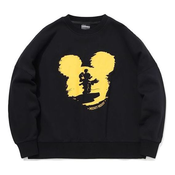 (WMNS) Li-Ning x Disney Crossover Mickey Athleisure Casual Sports Pullover 'Black Yellow' AWDQB88-3