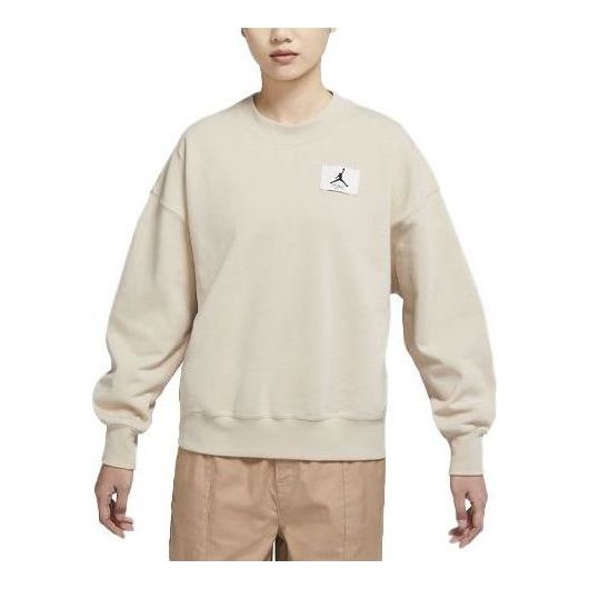 (WMNS) Air Jordan Essential Fleece Crew Top 'Beige' DM5190-126