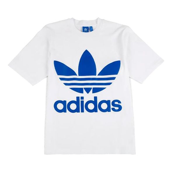 adidas originals Large Logo Printing Round Neck Short Sleeve White BK7174