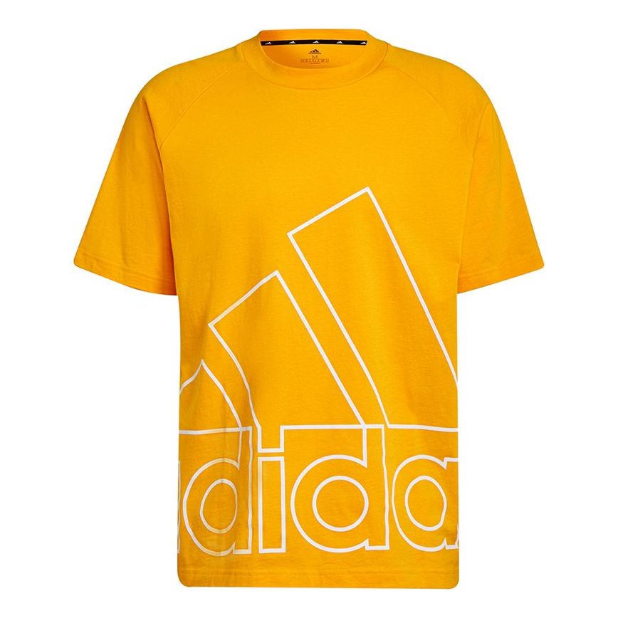 adidas Unisex U Big Logo Printing Round-Neck Orange H60665