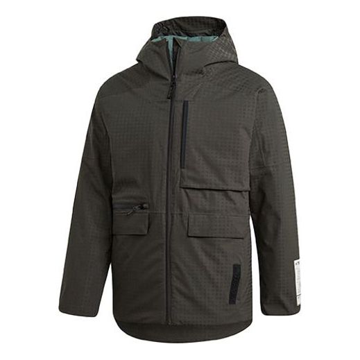 adidas Cap 3in1 R.r J Outdoor Windproof hooded down Jacket Brown GF0039