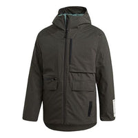 adidas Cap 3in1 R.r J Outdoor Windproof hooded down Jacket Brown GF0039