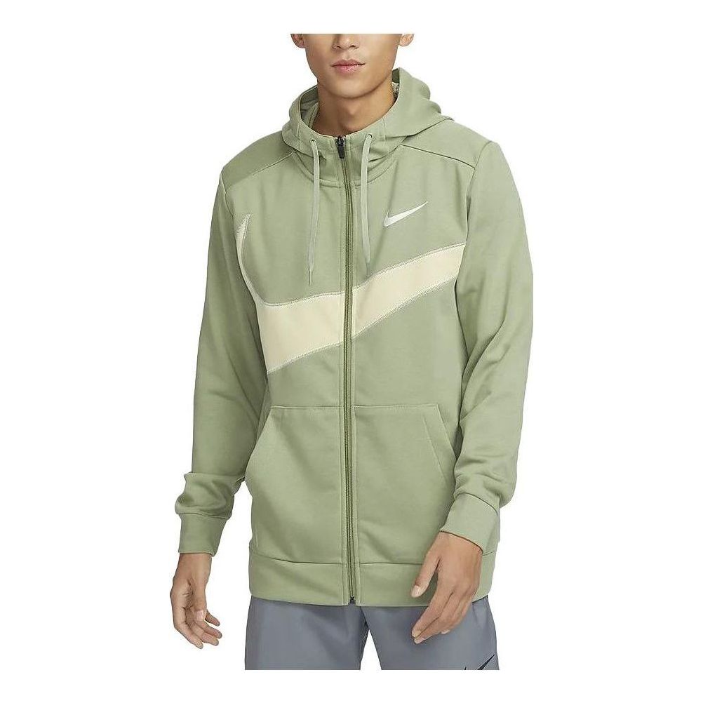 Nike Dri-FIT Fleece Full-Zip Fitness Hoodie 'Light Green' FB8576-386
