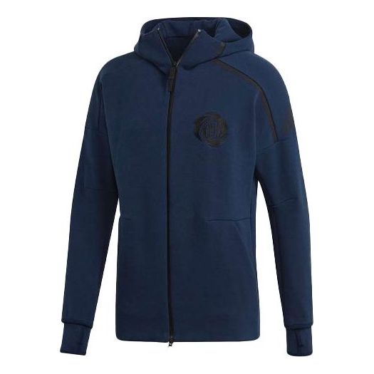adidas Basketball Sports Hooded Jacket Navy Blue DY3235