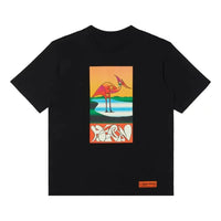 HERON PRESTON SS22 Abstract T-shirt 'Black Orange' HMAA026S22JER0031020