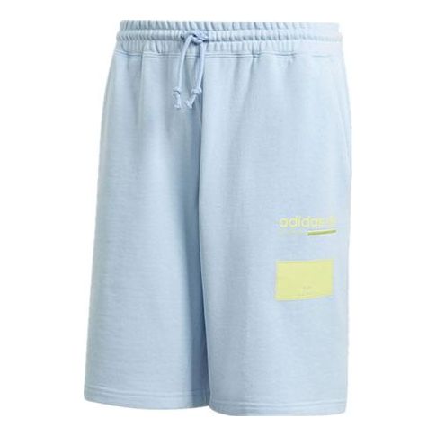 adidas originals Short Athleisure Casual Sports Breathable Knit Cozy Loose Shorts Blue DV1942