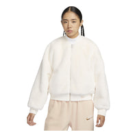 (WMNS) Nike sportswea Reversible Faux Fur Bomber Jacket 'Sail Sand' FB8693-133