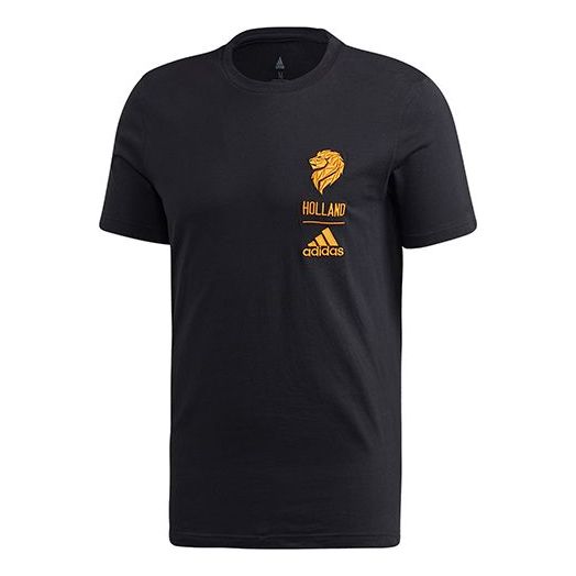 adidas Hol CI Tee Printed Sports Football Training Short Sleeve Men's Black FK3563
