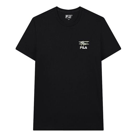 FILA Funny Logo Printing Sports Round Neck Short Sleeve Black F11M138151F-BK