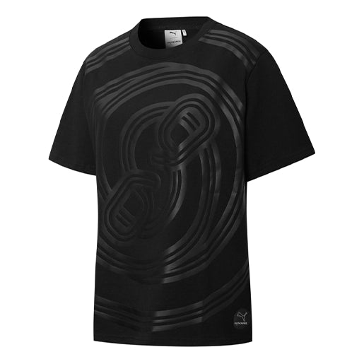 (WMNS) PUMA x PRONOUNCE Crossover W Graphic Tee Printing Pattern Solid Color Round Neck Short Sleeve Black 534039-01