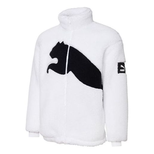 PUMA Sherpa Contrasting Colors Large Logo lamb's wool Stay Warm Jacket White 848418-02