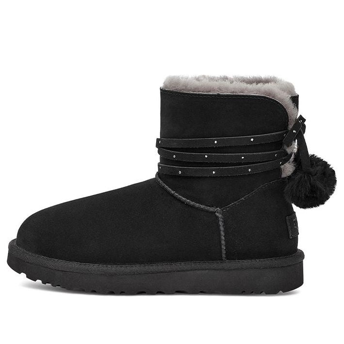 (WMNS) UGG Mini Bailey Bow Pom 'Black' 1125382-BLK