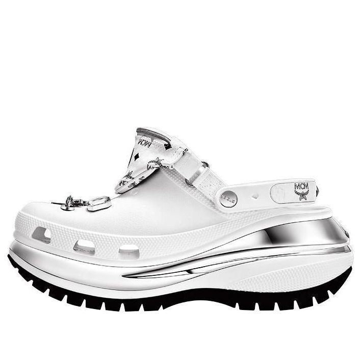 Crocs x MCM Mega Crush Clogs 'White Silver' MEXDAMM08WT