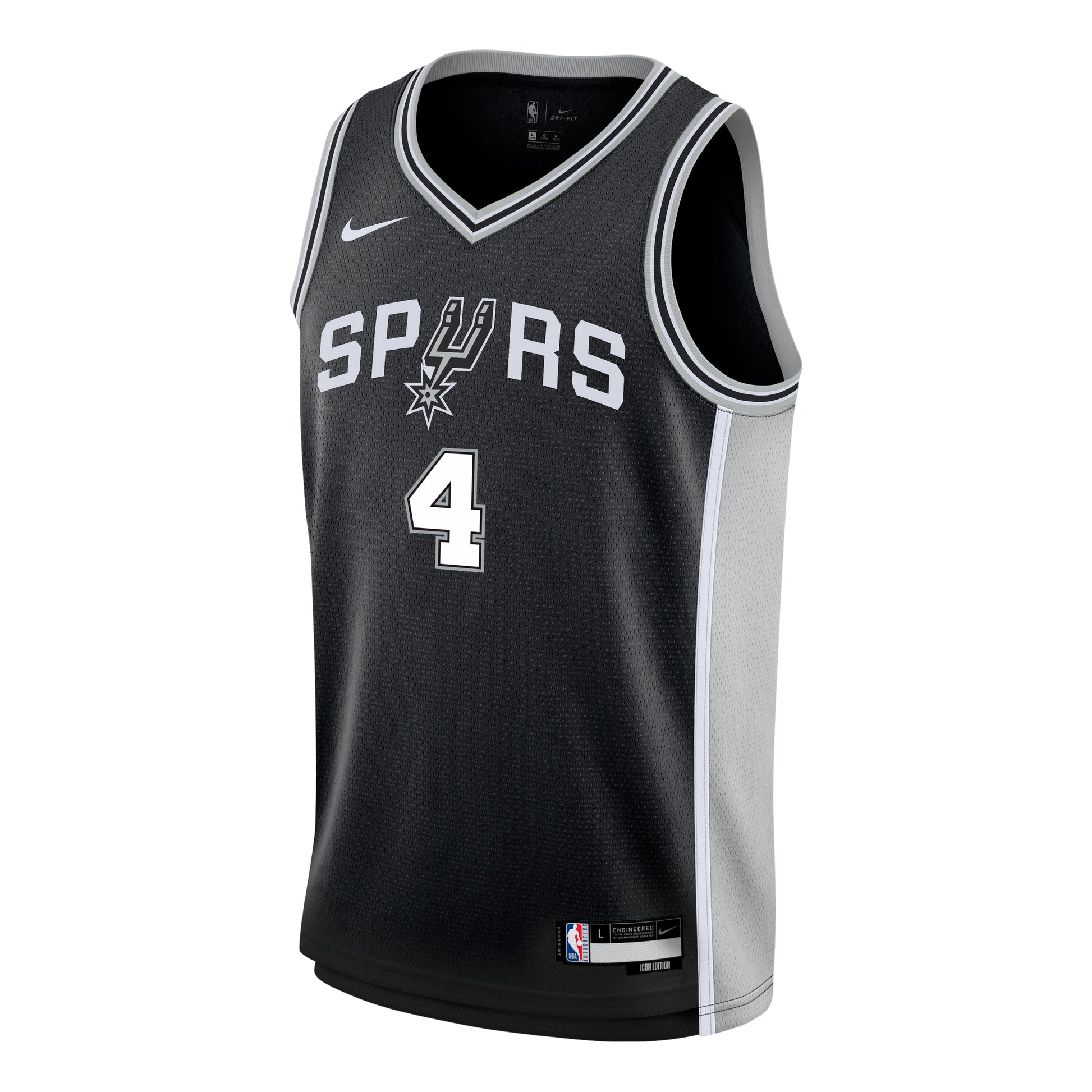 (GS) Nike NBA De'Aaron Fox' San Antonio Spurs Icon Edition Swingman Jersey 'Black' 9Z2B7BX2P-UDF