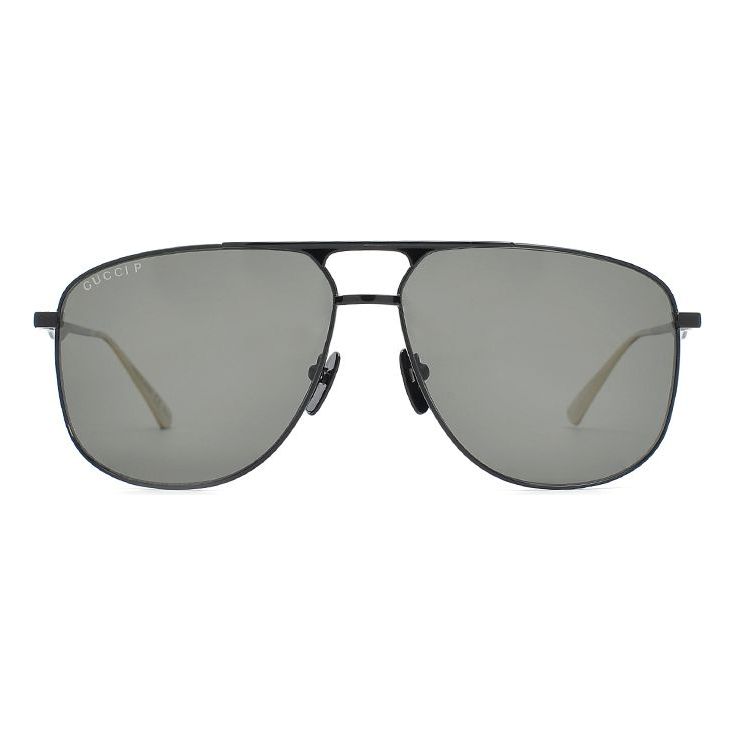 Gucci Round Frame Metallic Sunglasses Asia Edition Black GG0336S-005