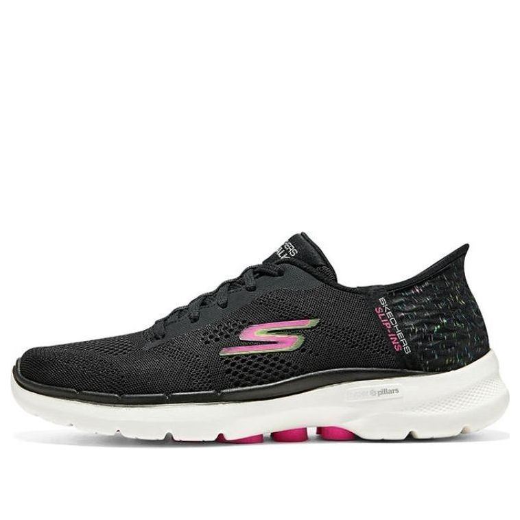 (WMNS) Skechers Go Walk 6 Slip In 'Black Multicolor' 124627-BKMT