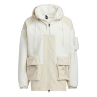 adidas patch fleece cargo jacket 'Cream White' HN9017