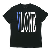 VLONE Large Logo Round Neck Short Sleeve T-shirt 'Black Blue' VLTE17SS004