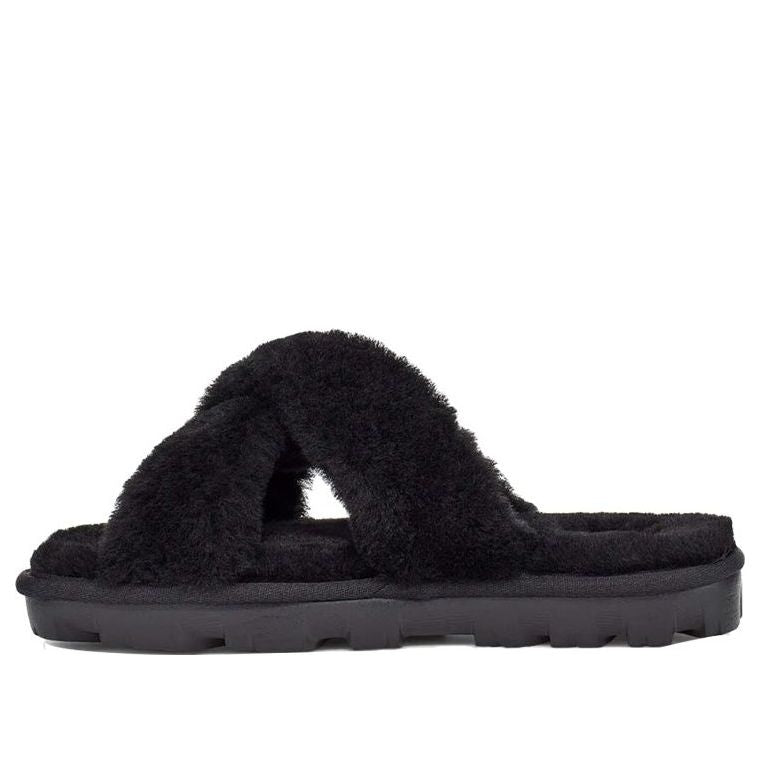 (WMNS) UGG Fuzzette Black Slippers 1107955-BLK