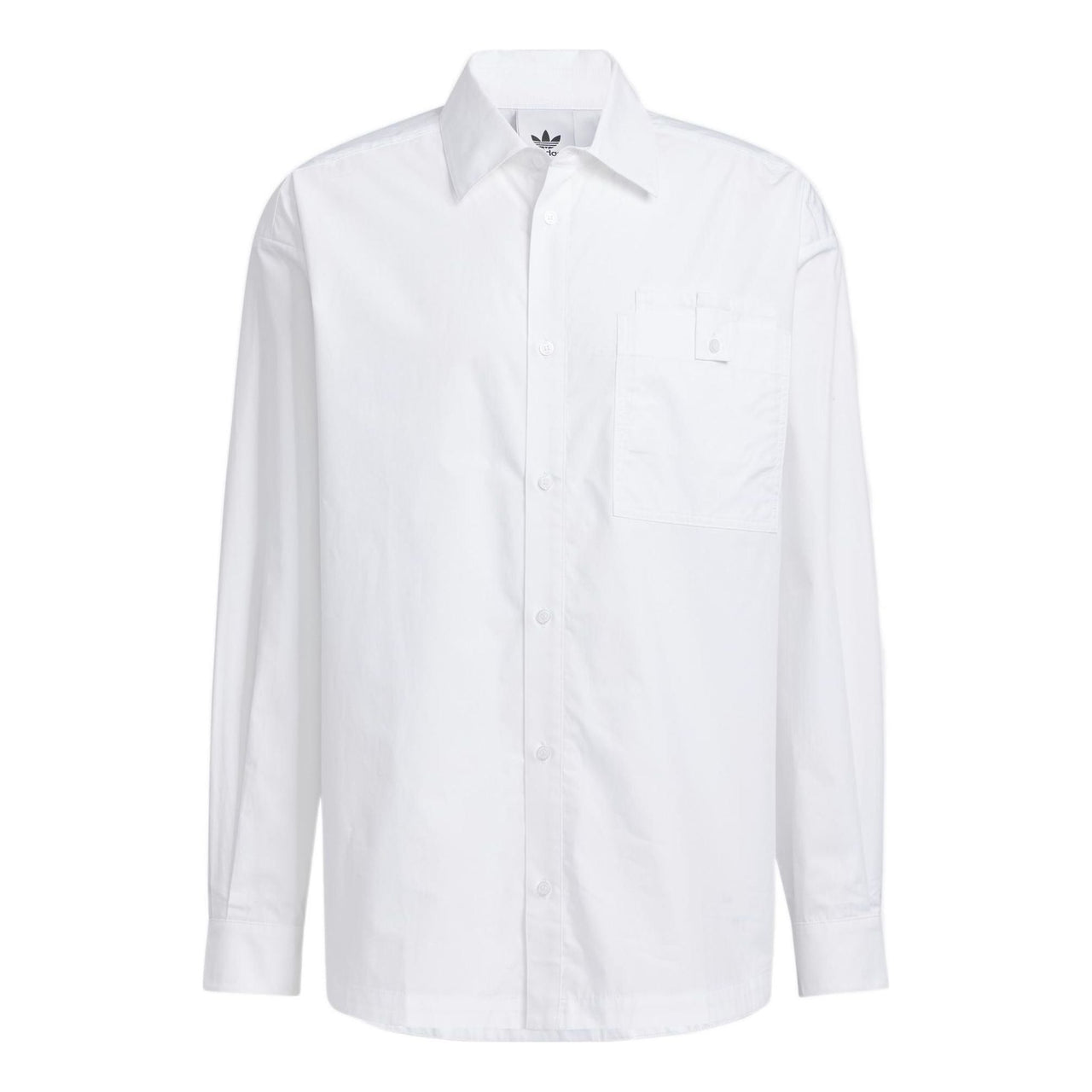 adidas originals Solid Color single breasted Long Sleeves Shirt Couple Style White HU1230