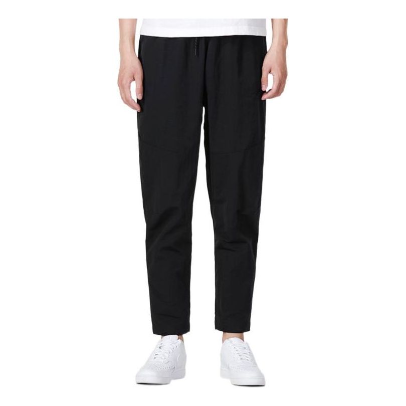 Men's Nike Solid Color Logo Printing Drawstring Lacing Straight Casual Pants/Trousers Black DQ4344-010