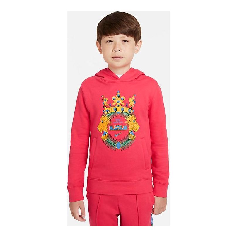 (GS) Nike B NK LBJ PO HOODIE FUSION RED DJ5728-604