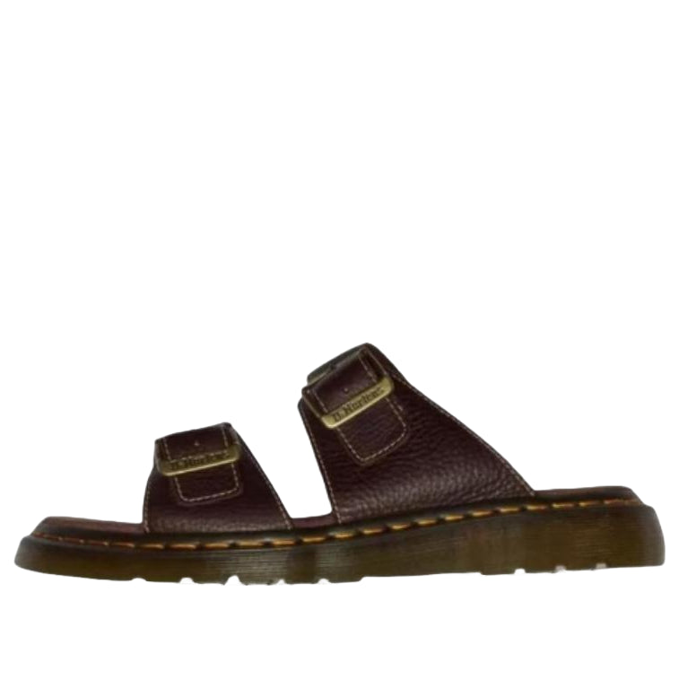 Dr. Martens Josef Slide Grizzly Leather Sandals 'Dark Brown' 43410200