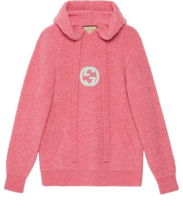 (WMNS) Gucci Interlocking G Boucl Hoodie 'Pink' 766086-XKDMG-5175