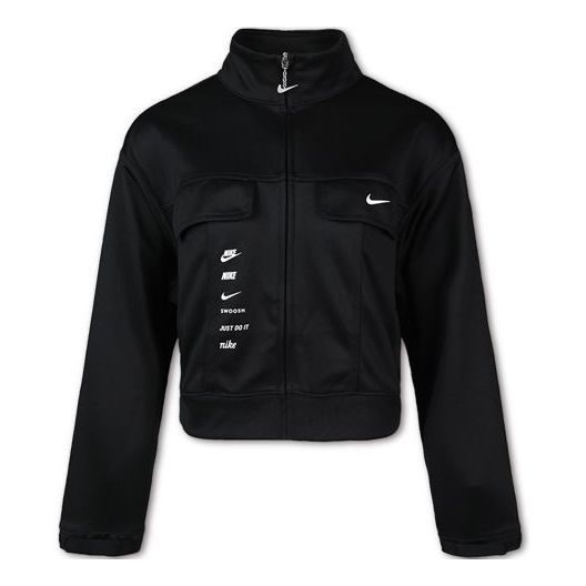 (WMNS) Nike Sportswear Swoosh Cargo Jacket 'Black' CU5679-010