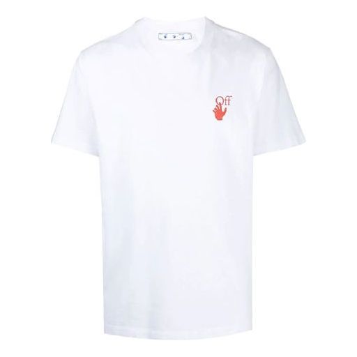 Off-White FW21 Logo Alphabet Short Sleeve Ordinary Version White OMAA027F21JER0080125