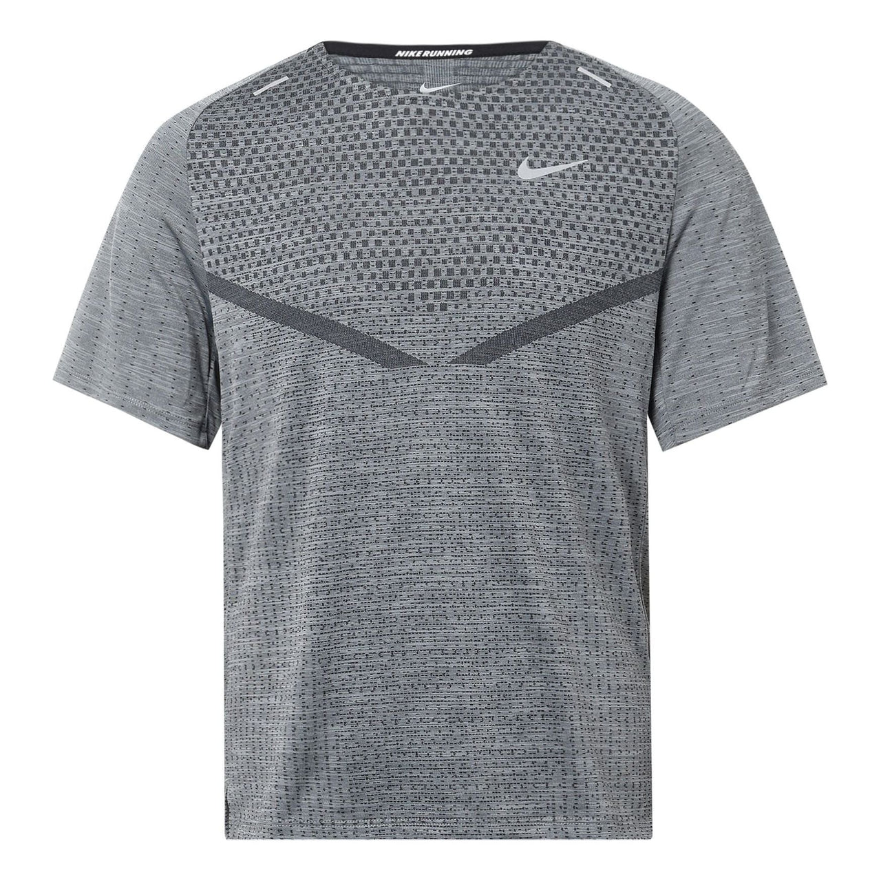 Men's Nike Dri-FIT ADV TechKnit Ultra Solid Color Reflective Running Sports Short Sleeve Gray DM4754-010