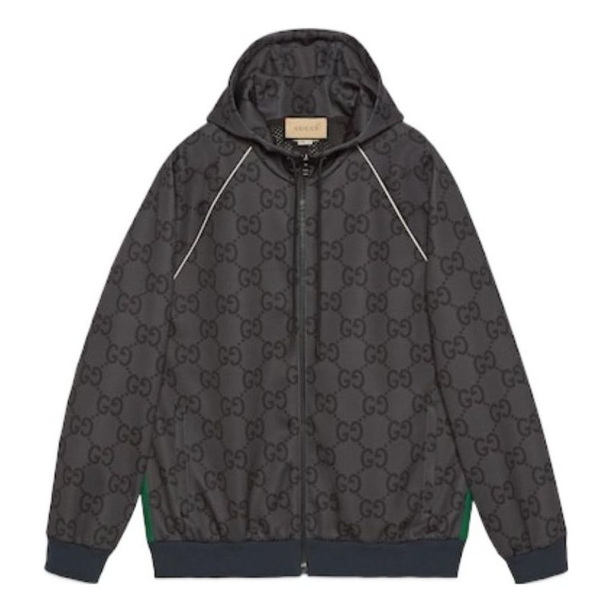 Gucci Jumbo GG Zip Jacket With Web 'Grey Dark Grey' 771619-XJF52-1155