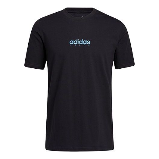 adidas Swish Tee Alphabet Printing Basketball Sports Short Sleeve Black GN5119