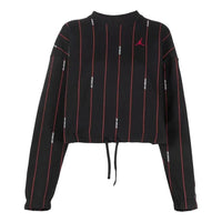 (WMNS) Air Jordan Essentials Fleece Top 'Black Red' DJ2623-010