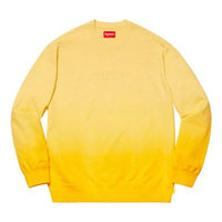 Supreme SS19 Dipped Crewneck Yellow Gradient Yellow Round Neck Long Sleeves Unisex SUP-SS19-497