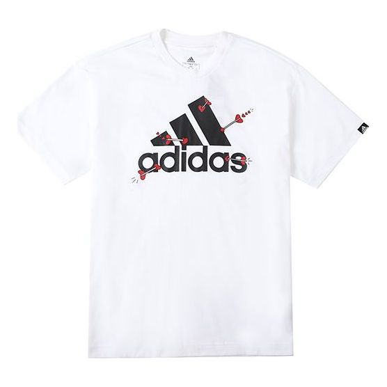 (WMNS) adidas SS22 Large Logo Printing Breathable Round Neck Short Sleeve Couple Style White GL0870
