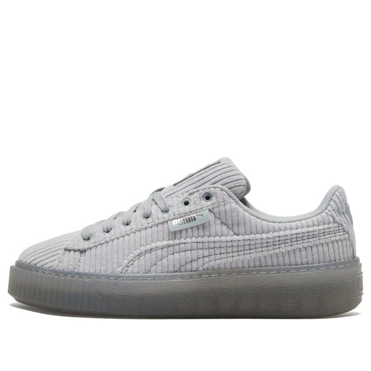 (WMNS) PUMA Basket Platform Strap 'Grey' 384232-02