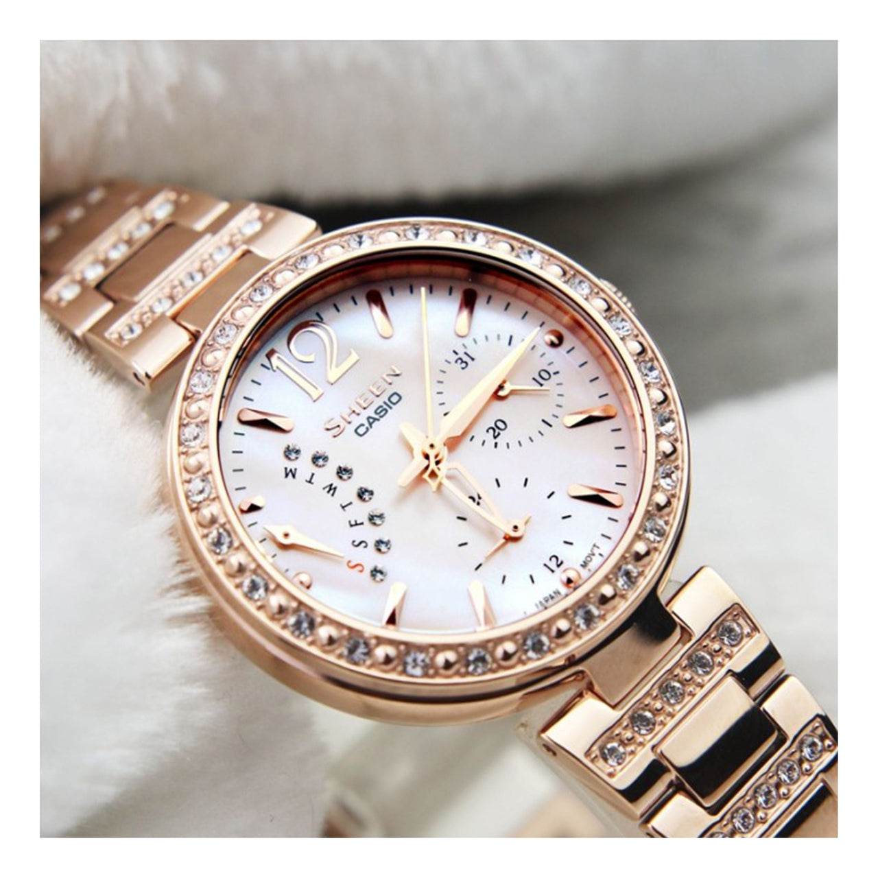 CASIO SHEEN Series Vintagees Rose-gold Quartz Rose Gold Analog SHE-3043PG-7A