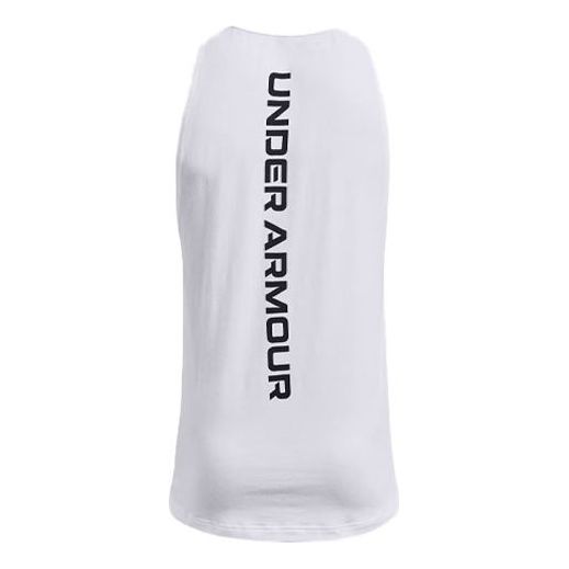 Under Armour Baseline Cotton Tank 'White Black' 1361901-100