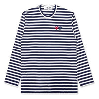 COMME des GARCONS PLAY Striped Double Logo Long Sleeves Tee 'Black White' AZ-T228-051-1