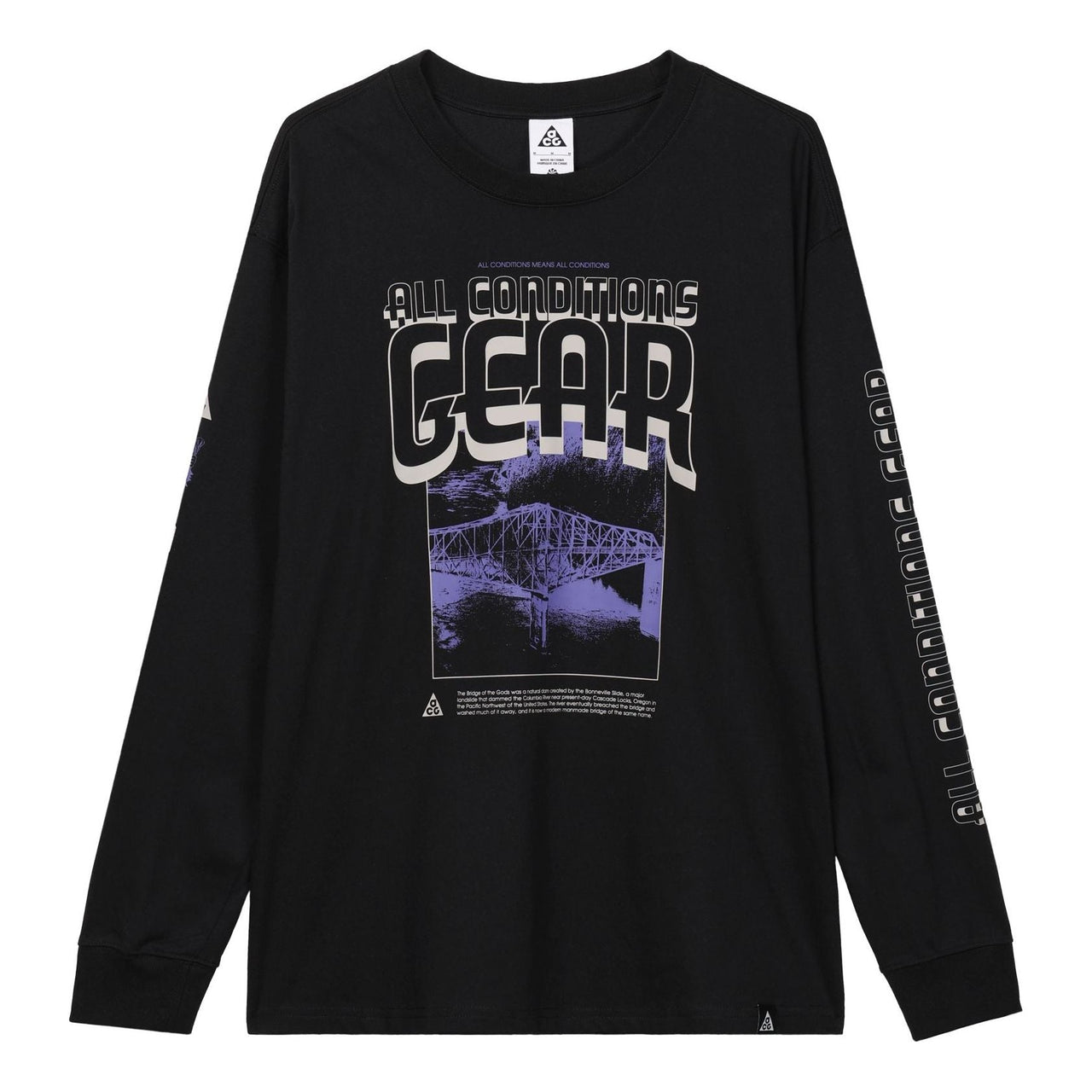 Nike ACG Long Sleeve T-Shirt Asia Sizing 'Black' FQ3730-010