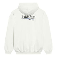 (WMNS) Balenciaga FW21 Political Campaign Printing Hoodie White 578135TKVI99084