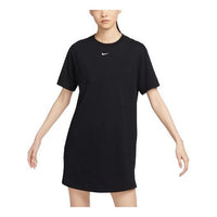 (WMNS) Nike Sportswear Essential Short-sleeve T-Shirt Dress 'Black' DV7883-010