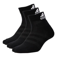 adidas Unisex Cush Ank 3pp Letter Logo Printing Sports Sock Black DZ9379