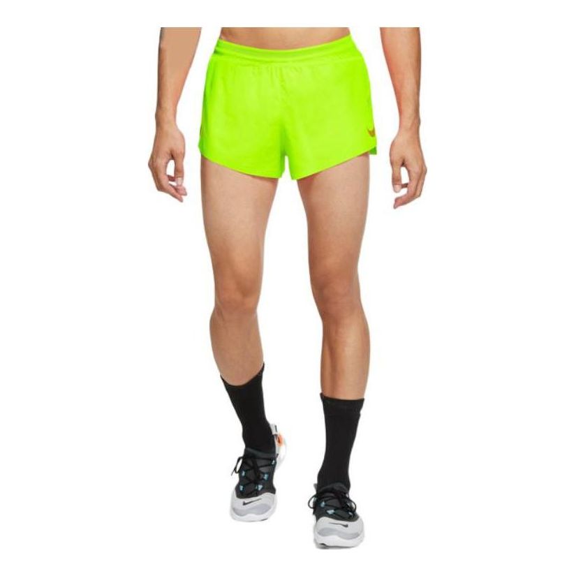 Men's Nike Solid Color Moisture Wicking Running Sports Shorts Fluorescence Yellow CJ7838-702