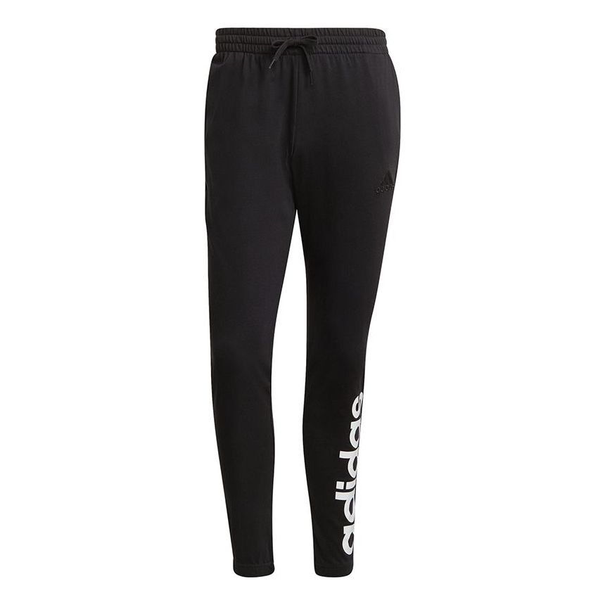 adidas M Lin Sj Te Pt Logo Printing Sports Training Cone Long Pants Black GK8827