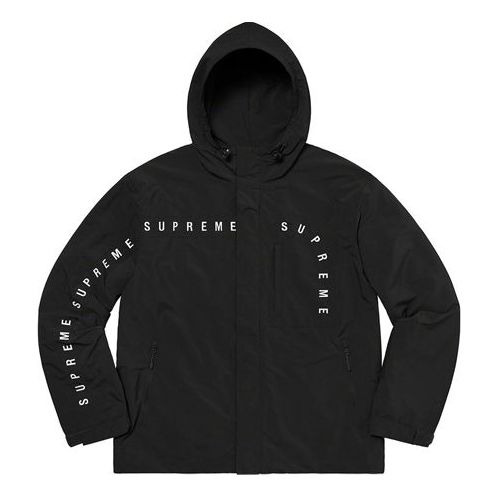 Supreme Curve Logos Ripstop Jacket 'Black White' SUP-FW20-162