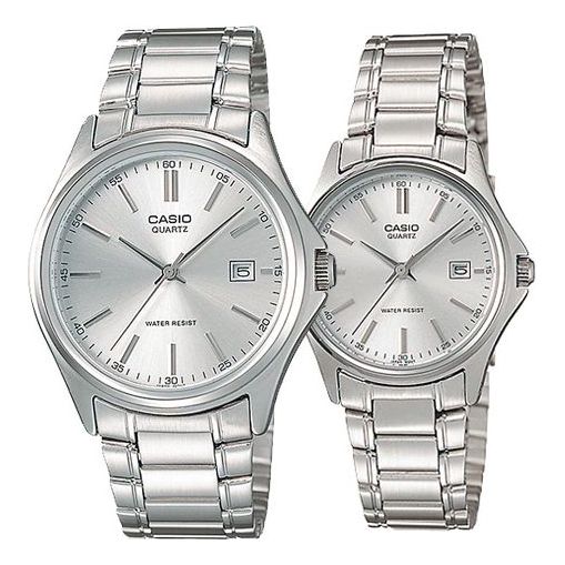 CASIO Couple Quartz Waterproof Unisex Silver Analog MTP-1183A-7A&LTP-1183A-7A
