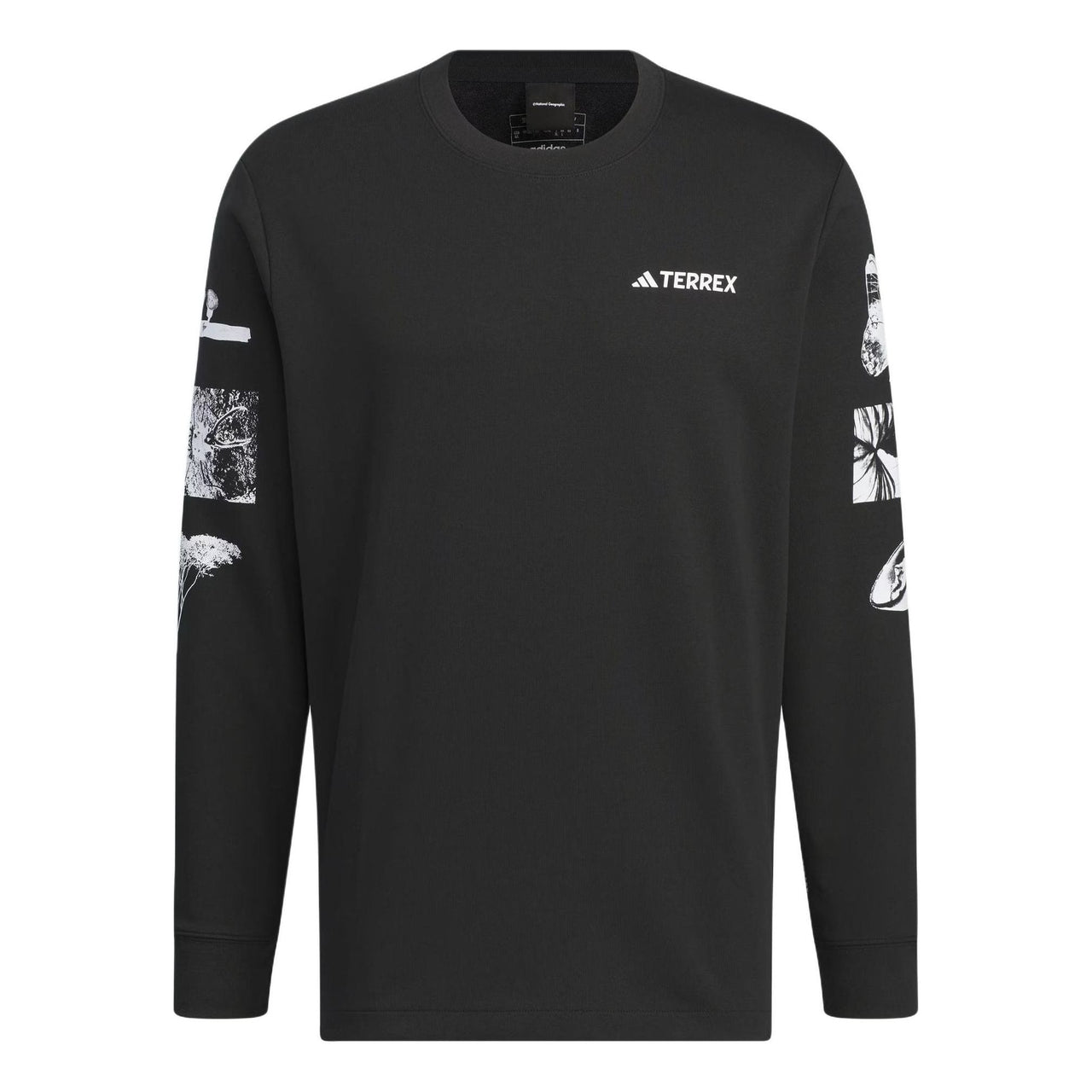 adidas National Geographic Aeroready Graphic Long Sleeve Tee Asia Sizing 'Black' IS9510