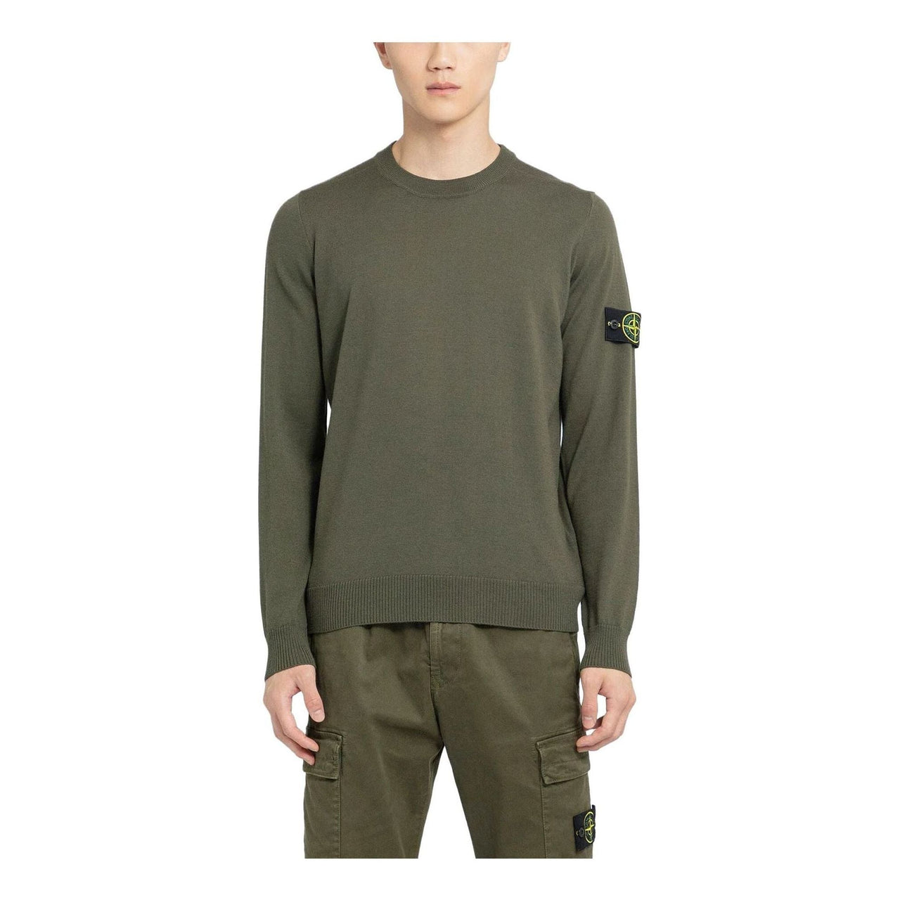 STONE ISLAND Logo Patch Crewneck Sweatshirt 'Olive Green' 7915510C4-V0058